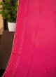 Pink Silk Embroidered Wedding Dupatta